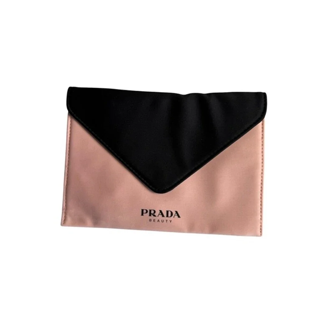 Prada Beauty satin envelope clutch handbag